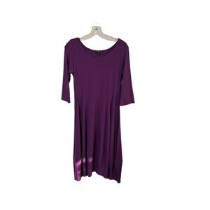 Eileen Fisher Purple Maxi Dress 3/4 Sleeves Size XS